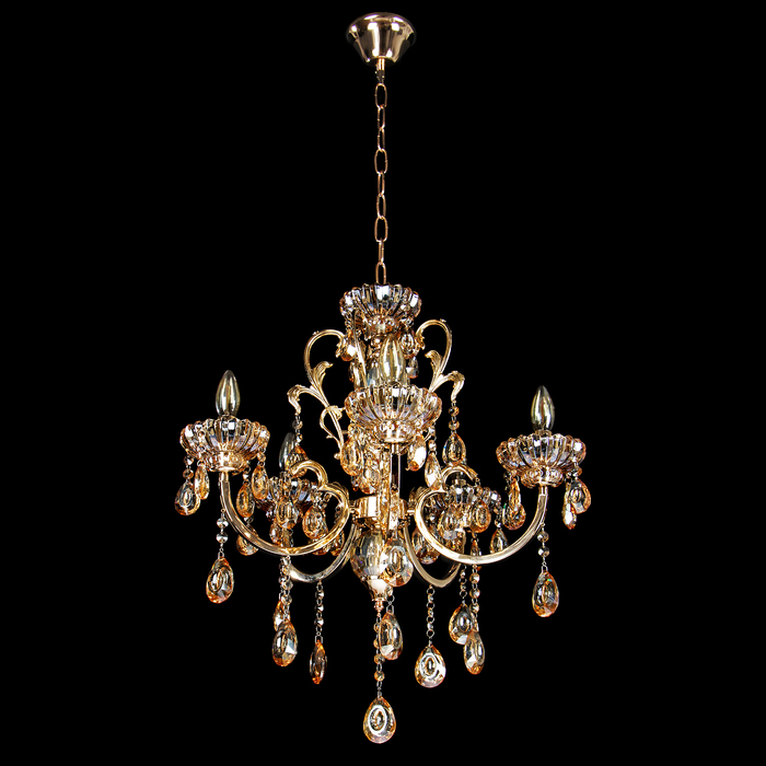 Люстра 1587-5 хрусталь "Золотой песок" Е14