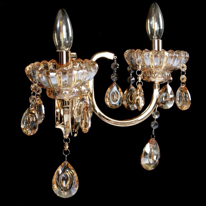 Бра "Золотой песок", 2 рожка, Е14, хрусталь