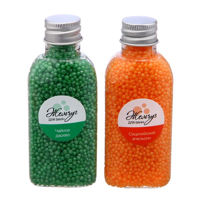 Подарочный набор "Будь счастлива каждый день": 2 флакона жемчужин для ванн и мыло