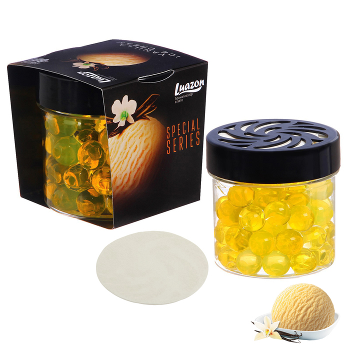 Ароматизатор на панель в банке с гелевыми гранулами "Ваниль"