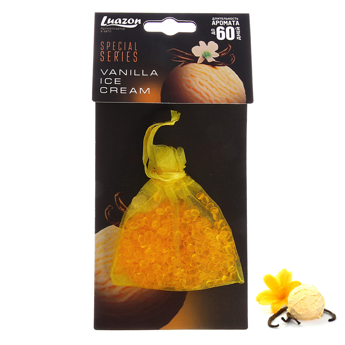 Ароматизатор на зеркало мешок с гелевыми гранулами "Ваниль"