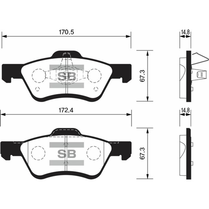 Колодки тормозные дисковые HI-Q SP1497
