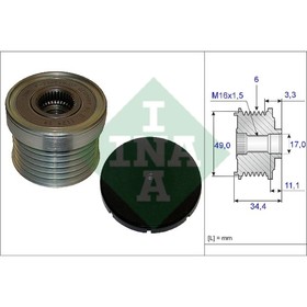 Шкив генератора INA 535018310 от Сима-ленд