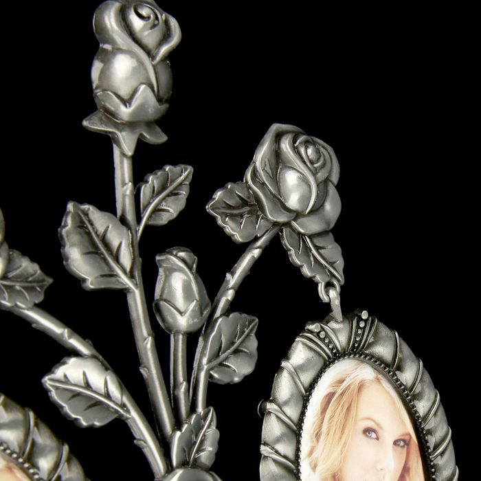 Фоторамка на 2 фото 5х8 см "Цветущее дерево" серебристая