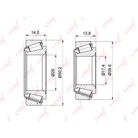 

LYNXauto WB1275 Подшипник ступичный к-т 2 шт. | зад прав/лев |