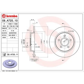 

Диск тормозной Brembo 08A72510