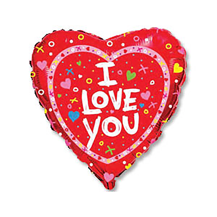 Шар фольгированный 18" "Сердечки разноцветные"