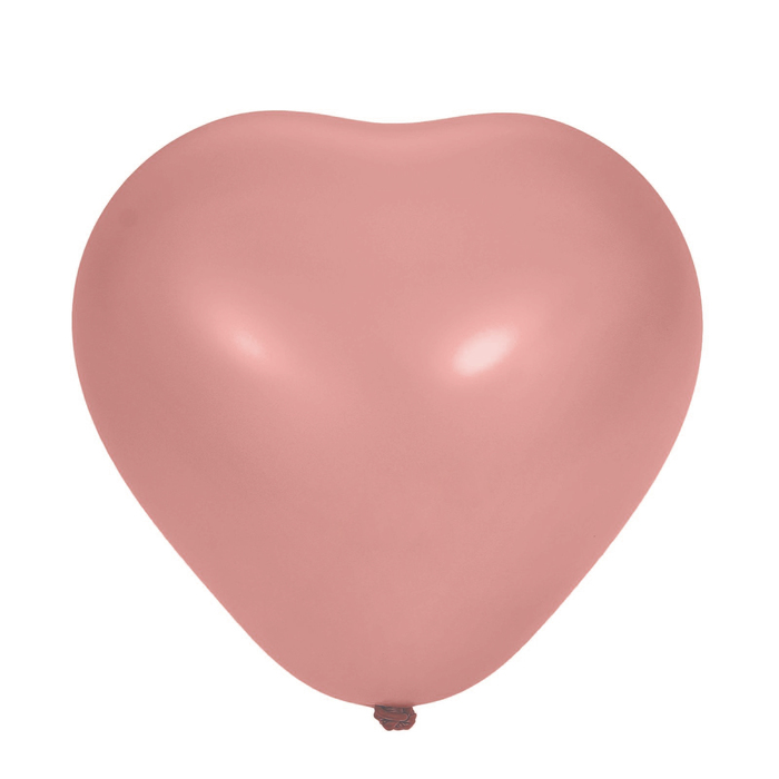 Шар латексный Сердце 16" Металл Розовое 25 шт. G