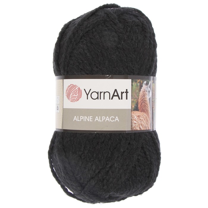 Пряжа "Alpina Alpaca" 30% альпака, 10% шерсть, 60% акрил 120м/150гр (439 чёрный)