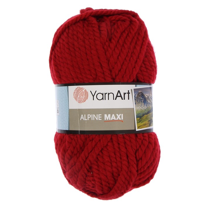 Пряжа "Alpine Maxi" 40% шерсть, 60% акрил 105м/250гр (667 красный)