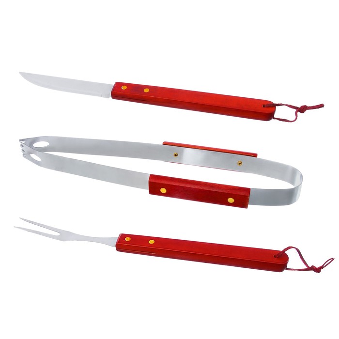 Набор для барбекю "Мясомен", щипцы, вилка, нож
