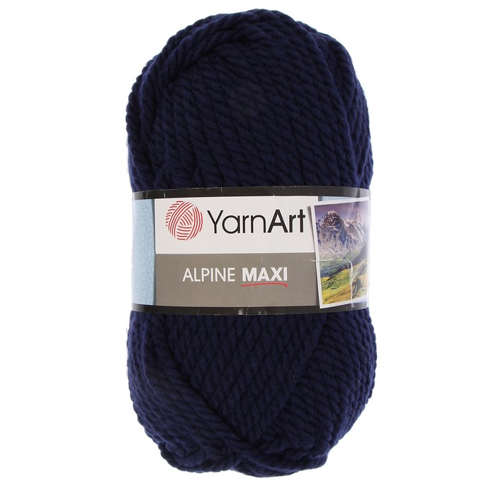 Пряжа "Alpine Maxi" 40% шерсть, 60% акрил 105м/250гр (674 т. синий)