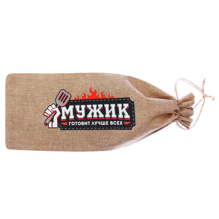 Набор для барбекю "Мужик готовит лучше всех", щипцы, вилка, нож