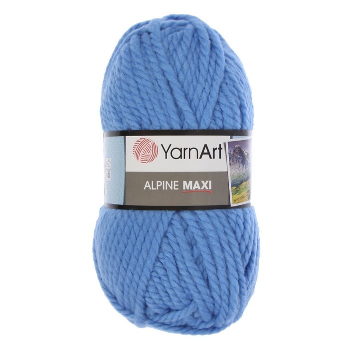 Пряжа "Alpine Maxi" 40% шерсть, 60% акрил 105м/250гр (668 голубой)