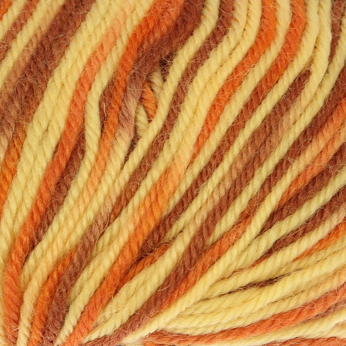 Пряжа "Bianca Lana lux" 100% шерсть 250м/100гр (750 принт желт-корич)