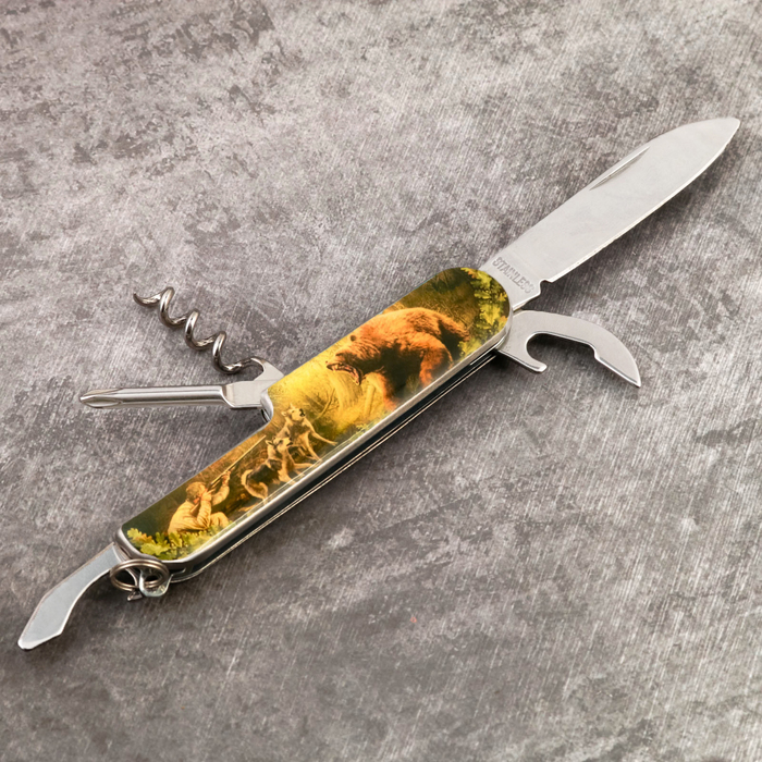 Нож мультитул "Охота на медведя", 5 предметов