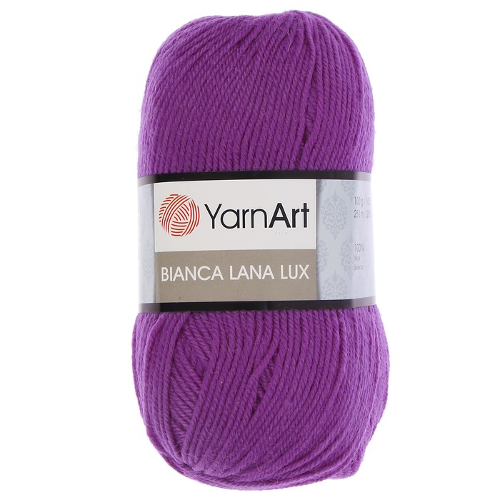 Пряжа "Bianca Lana lux" 100% шерсть 250м/100гр (855 фиолетовый)