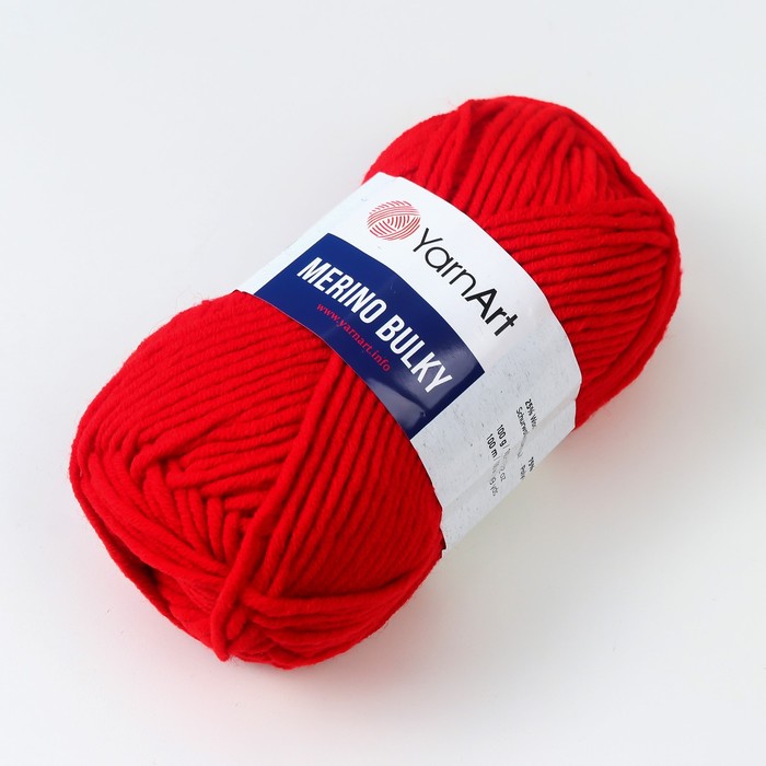 

Пряжа "Merino bulky" 25% шерсть 75% акрил 100м/100гр (156 яр. красный)