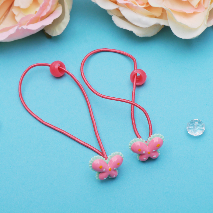 Резинка для волос "Baby яркая" набор 6 шт бабочка,микс