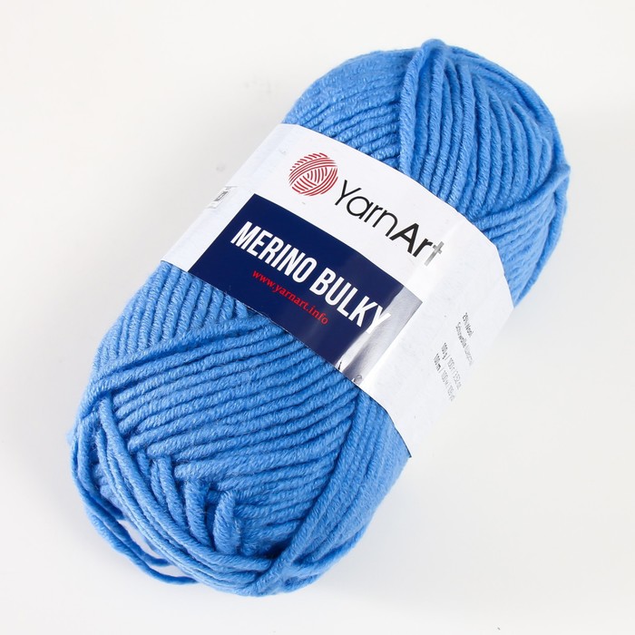 Пряжа "Merino bulky" 30% шерсть 70% акрил 100м/100гр (600 яр. голуб)
