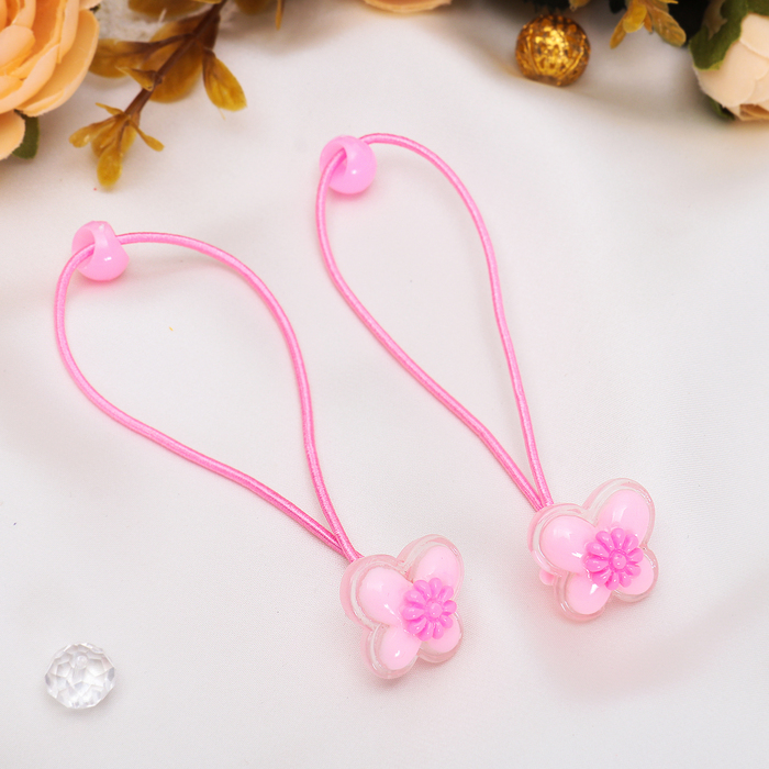 Резинка для волос "Baby яркая" набор 6 шт бабочка прозрачная,микс