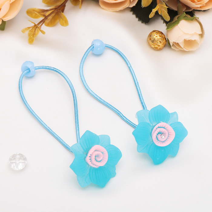 Резинка для волос "Цветочный шлейф" набор 6 шт лилия,микс