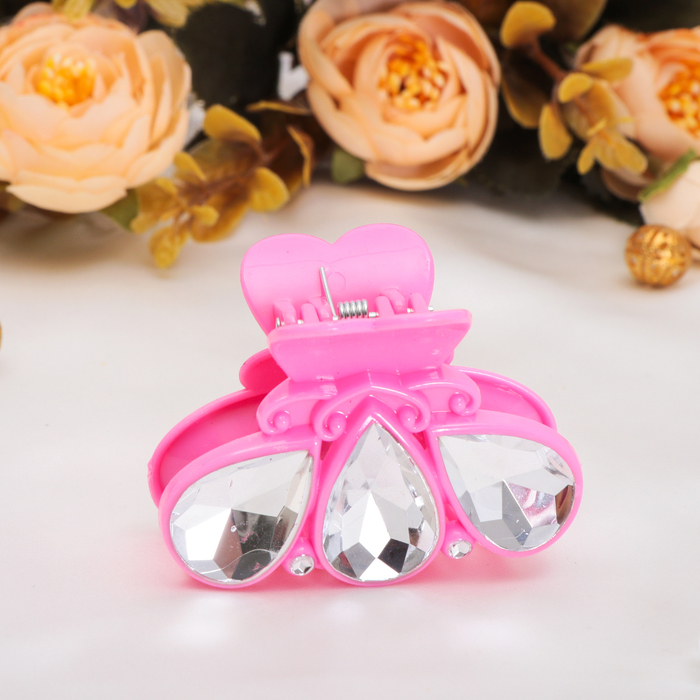 Краб для волос "Отражение" 5,5 см, капли, микс