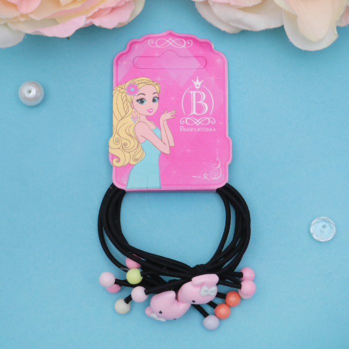 Резинка для волос "Муза" киски, (цена за пару) микс