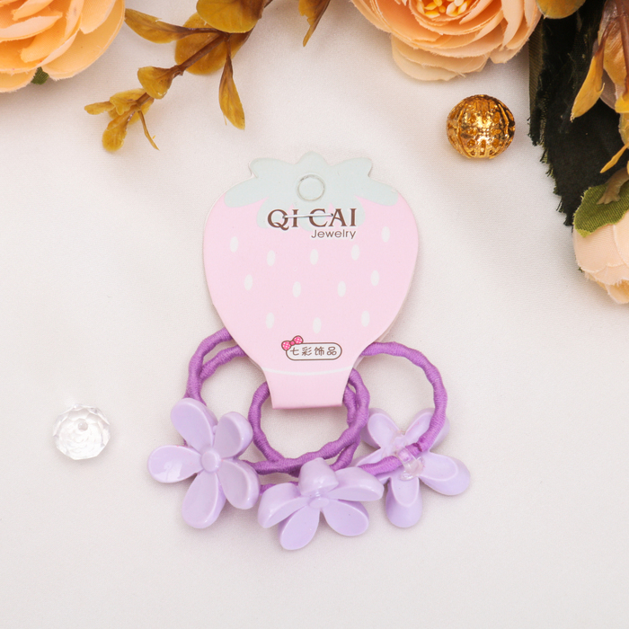 Резинка для волос "Флора" ромашка, (набор 3 шт) микс