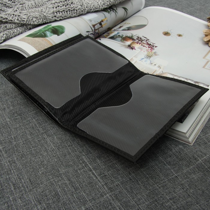 Обложка для автодокументов и паспорта, 4 кармана для карт, крокодил, цвет чёрный