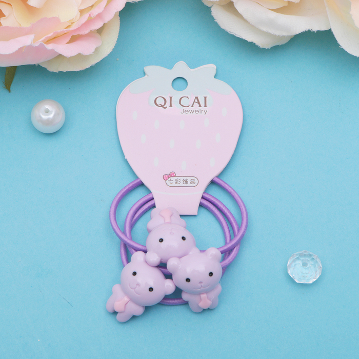 Резинка для волос "Флора" мишки, (набор 3 шт) микс