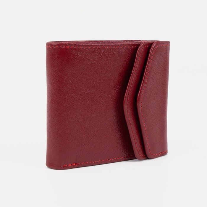 Кошелёк женский, отдел для кредиток, для монет, цвет красный матовый