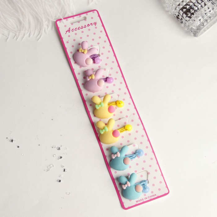 Резинка для волос "Нежность" вишенки на цветке, микс