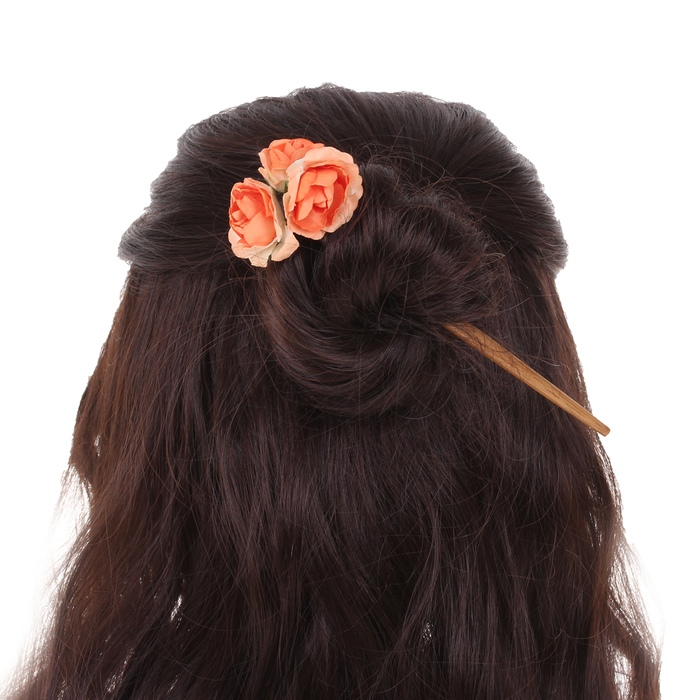 Гавайская палочка для волос "Розы", цвет оранжевый