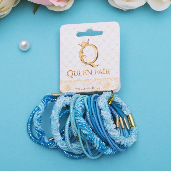 Резинка для волос "Тофи" (набор 22 шт) объём, голубые