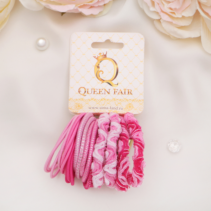 Резинка для волос "Тофи" (набор 22 шт) объём, розовые