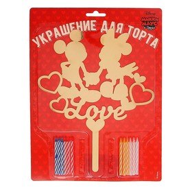 

Топпер в торт "Love" Микки Маус и его друзья, с набором свечей, 12 шт.