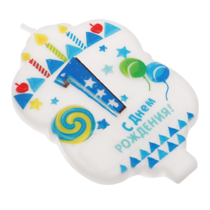 Свеча с выпуклым элементом "1"