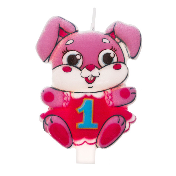 Свеча в торт цифра 1 &quot;Зайчик&quot;