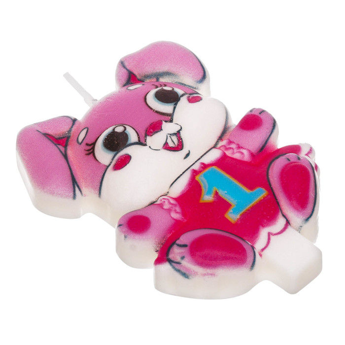 Свеча в торт цифра 1 "Зайчик"