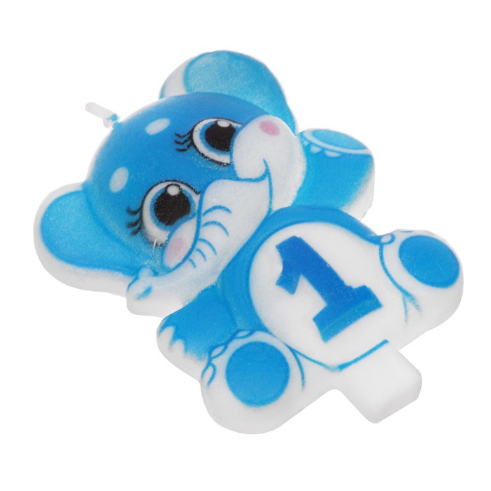 Свеча в торт цифра 1 "Слоник"