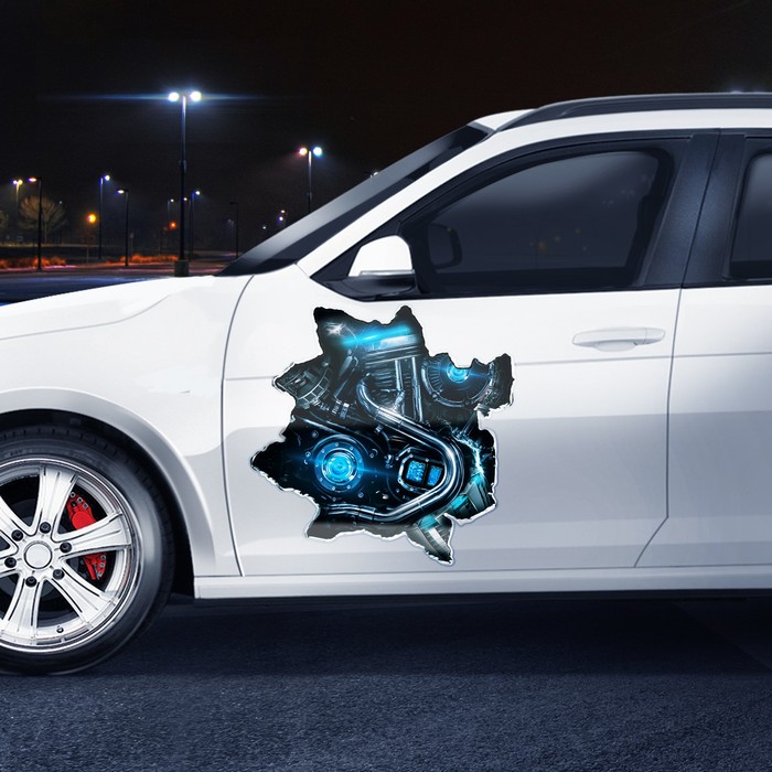 Наклейка на авто "Warning", 51 х 51 см