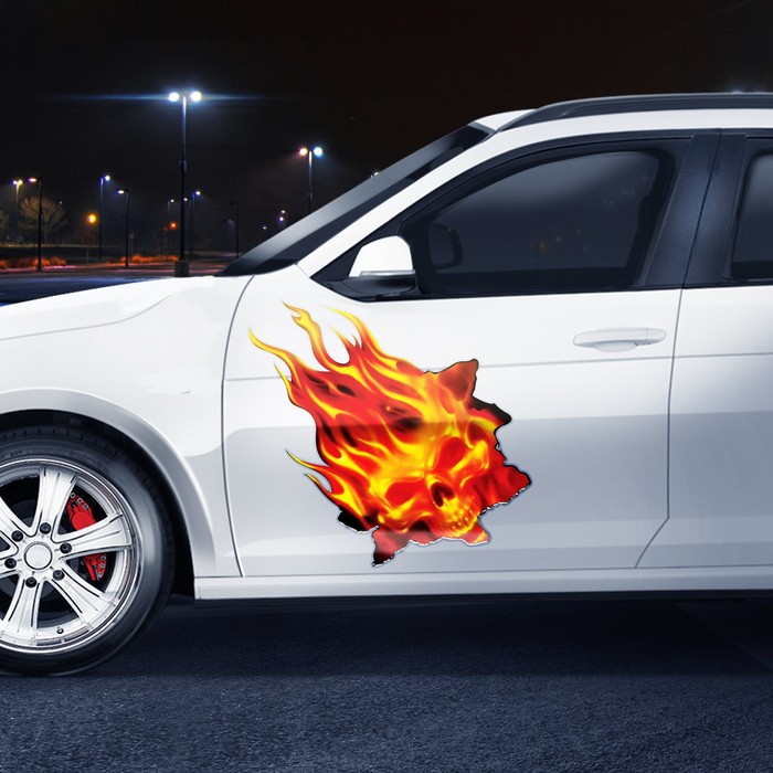 Наклейка на авто "Пламя", 51 х 51 см