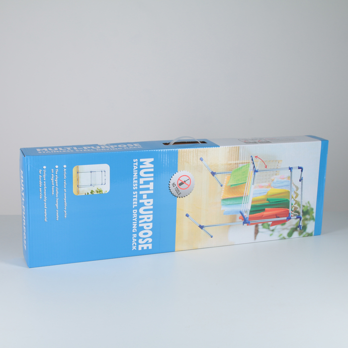 Стойка-сушилка для одежды на колесах телескопическая 142x43x156 см