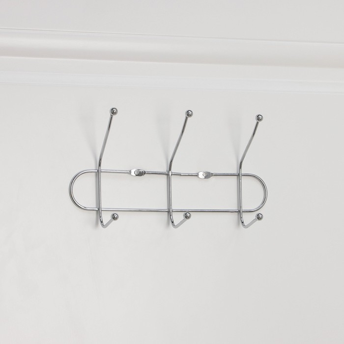 Вешалка на 3 двойных крючка 23х7х10 см