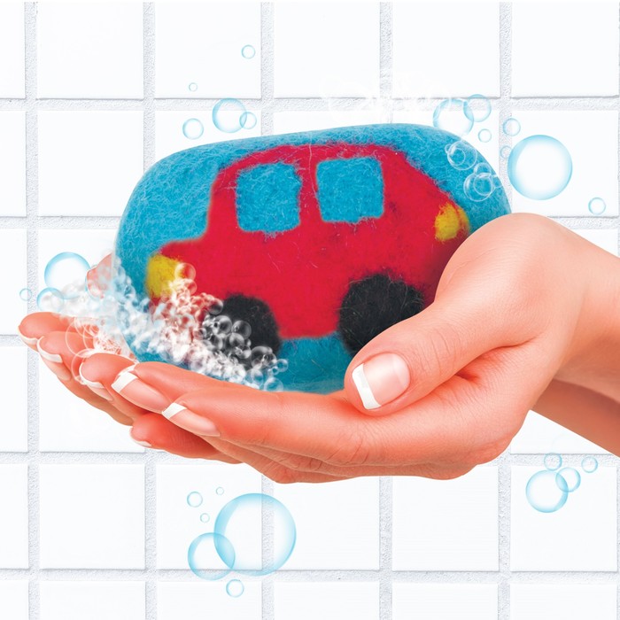 Мыло-мочалка из шерсти "Машина"