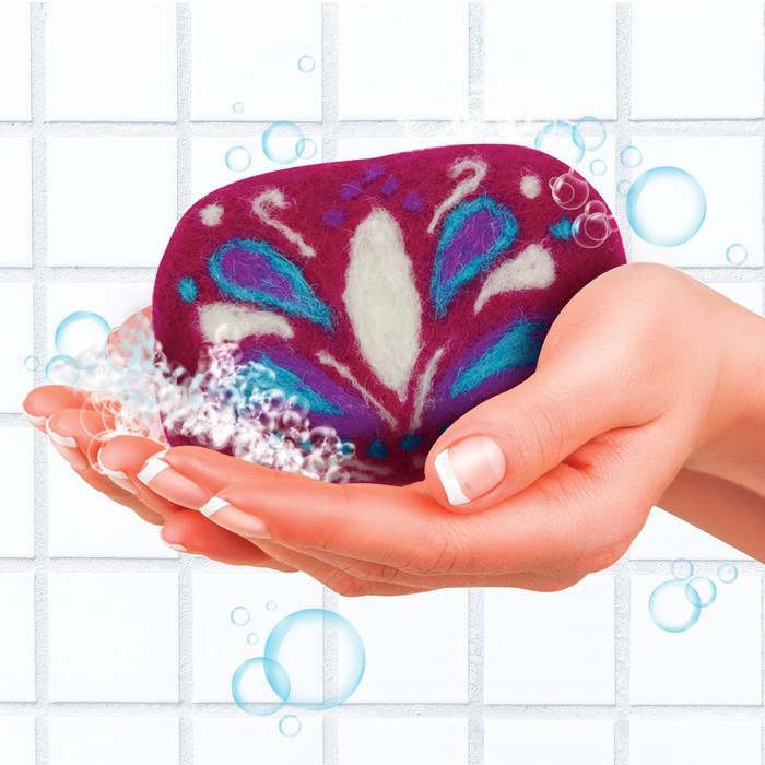 Мыло-мочалка из шерсти "Узоры"