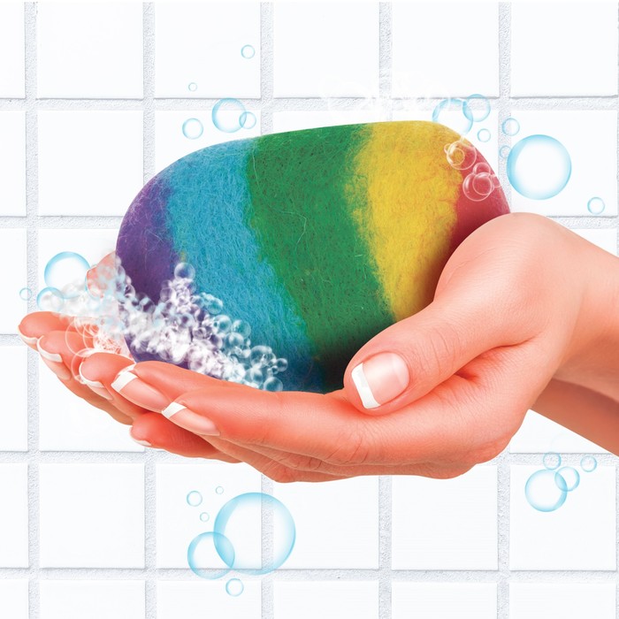 Мыло-мочалка из шерсти "Радужное"