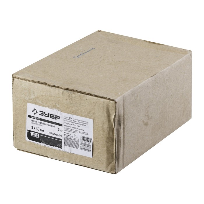 Гвозди с большой потайной головкой "ЗУБР Мастер", 3 × 40 мм, оцинкованные, в упаковке 5 кг