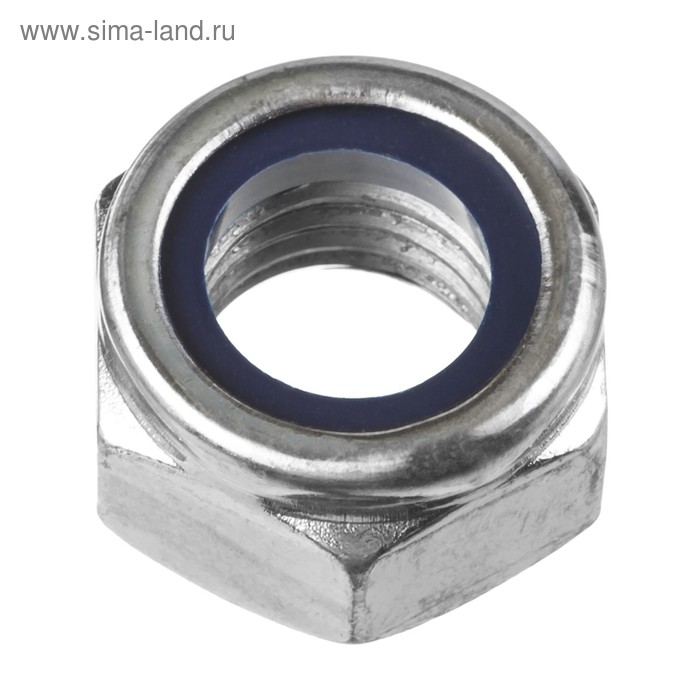 фото Гайка самоконтрящаяся с нейлоновым кольцом din 985, "зубр", m20, оцинкованная, 5 кг
